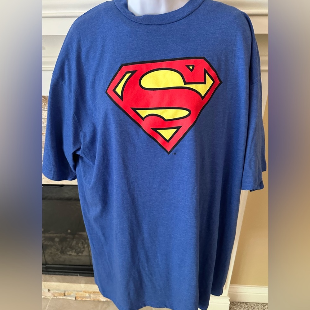 SUPERMAN Shirt Men’s Blue Short Sleeve Size 2XL